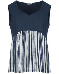 Conquista - Plus Size Ozeanische Streifen Tank Top Aus Viskosemischung - Lyst