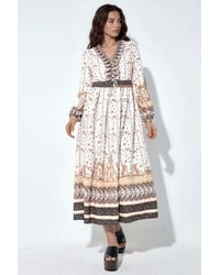 Msn-Collection - Floral Belted Maxi Dress - Lyst