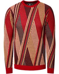Rusty Neal - Feinstrick Colorblock Rundhals-Pullover - Lyst