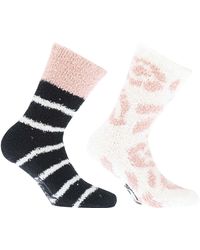 Ted Baker - Maxthr Cosy Sokken (set Van 2) (zwart/roze/wit) - Lyst
