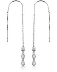 dKeniz - Ohrhänger 925/- Sterling Rhodiniert Glänzend 8Cm Zirkonia Weiß - Lyst