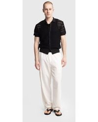 Giesto - Textured Knit Polo Collar Shirt With Button Closure - Lyst