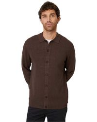 Threadbare - Button-Down-Hemd Für Herren, Jerseyware, Regulär (Graubraun) - Lyst