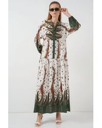 Bigdart - Patterned V-Neck Maxi Dress - Lyst