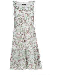 Conquista - Ärmelloses A-Linien-Kleid Mit Blumenjacquard – Baumwollmischung, Überknielang - Lyst