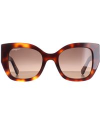 Ferragamo - Square Classic Tortoise Gradient Sf1045S - Lyst