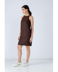 Conquista - Bruine Mouwloze Zakjurk - Lyst