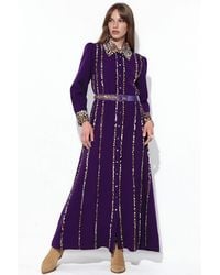 Msn-Collection - Leopard Print Maxi Shirt Dress - Lyst