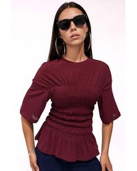 Busem - Solid Crepe Rimpelblouse - Lyst