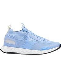 BOSS - Titanium Suede Paneel Hardlooptrainers (lichtblauw) - Lyst