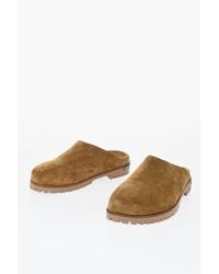 Off-White c/o Virgil Abloh - Suède Metal Logo Muiltjes Met Rubberen Zool In Beige - Lyst