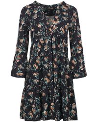 Conquista - Floral A Line Dress With Bell Sleeves - Lyst