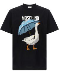 Moschino - Zwarte Katoenen T-Shirt - Lyst