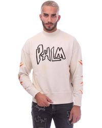 Palm Angels - Garment Dye Graffiti Flames Crewneck Sweatshirt - Lyst
