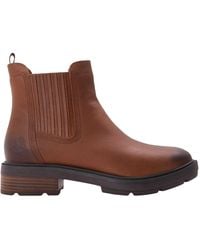 Timberland - Stiefeletten Für Damen, Leder, Blockabsatz (Mittelbraun) - Lyst