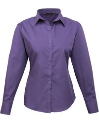PREMIER - Ladies Poplin Long-Sleeved Blouse - Lyst