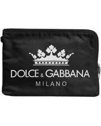 Dolce & Gabbana - Tas Milano Print Nylon Pouch Clutch Tas - Lyst