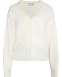 Usha - Vest Met Parels Wolwit - Lyst