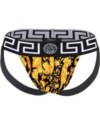 Versace - Stretch Organic Jersey Barocco All Over Jockstrap - Lyst