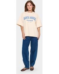 Saint Tropez - Sweatshirt Oversize Fit Creme Offwhite - Lyst