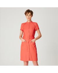 Smart & Joy - Gestructureerde Korte Shirt-Jurk - Lyst