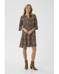 Cream - Jurk Loose Fit Leopard Mix Leopard - Lyst