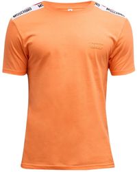 Moschino - Taped Shoulders Brand Logo T-Shirt Cotton - Lyst