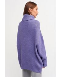 Dilvin - Oversized Ribbed Turtleneck Sweater - Lyst