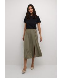 Kaffe - Rok A-shape Vetiver Green - Lyst