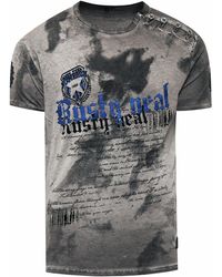 Rusty Neal - T-shirt Met Logo-print En Knoopsluiting - Lyst