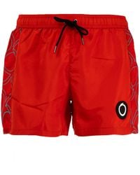 Trussardi - Kurze Unifarbene Herren-Badehose Mit Seitlichem Druck - Lyst