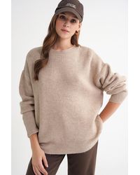 MixRay - Long Sleeve Ribbed Knit Sweater - Lyst