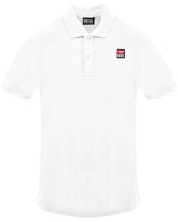 DIESEL - Patch Logo Off Bright Polo Shirt Cotton - Lyst