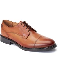 Base London - Magnus Leather Burnt Oxford Shoes - Lyst