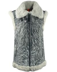 Parajumpers - Sax Shearling Nine Iron Leather Gilet - Lyst