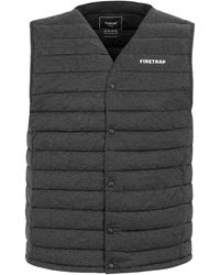 Firetrap - Weste Für Herren, Gesteppt (Dunkelgrau Marl) - Lyst