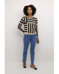 Kaffe - Pullover Slim Fit Cream - Lyst