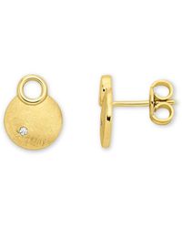 Orolino - Ohrringe 585 Glanz/Matt Mit 2X Brillant 0,02Ct - Lyst