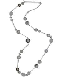Steuer - Modeschmuck Kette Lange Metall Kette Mit Zierelementen Rhodiumfarben - Lyst