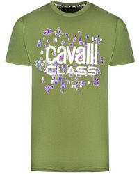 Roberto Cavalli - Scales Design Logo T-Shirt Cotton - Lyst