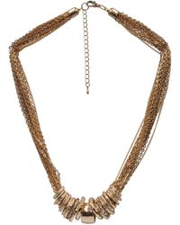 Steuer - Modeschmuck Kette Mehrreihig Mit Ringen Teilweise Mit Glassteinen - Lyst