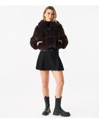 Gini London - Panel Faux Fur Cropped Jacket - Lyst