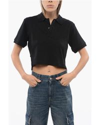 John Richmond - Cropped Aicardi Polo Met Ton-Sur-Ton Borduurwerk - Lyst