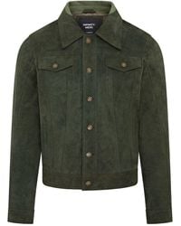 Infinity Leather - Trucker Goat Suede Western Jeans Jacket - Lyst