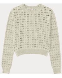 MixRay - Textured Knit Relaxed Crop Sweater With Crew Neck - Lyst