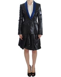 Exte - Blazer Rok Kostuum Blauwe Contrast - Lyst