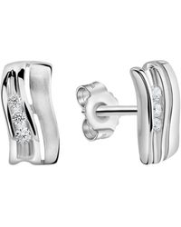 Zeeme - Basic Ohrstecker 925/- Sterling Rhodiniert Zirkonia - Lyst