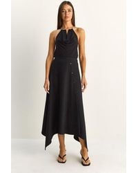 Bianco Lucci - Midi A-Line Skirt With Button Closure - Lyst