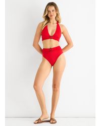 Gini London - High Waisted Bottoms With Ring Belt Detail - Lyst