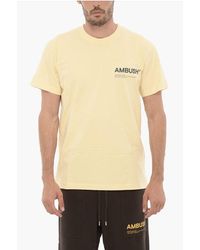 Ambush - Effen T-shirt Met Ronde Hals En Bedrukt Logo In Geel - Lyst